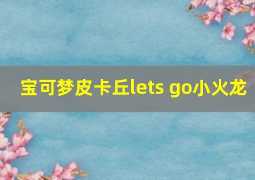 宝可梦皮卡丘lets go小火龙